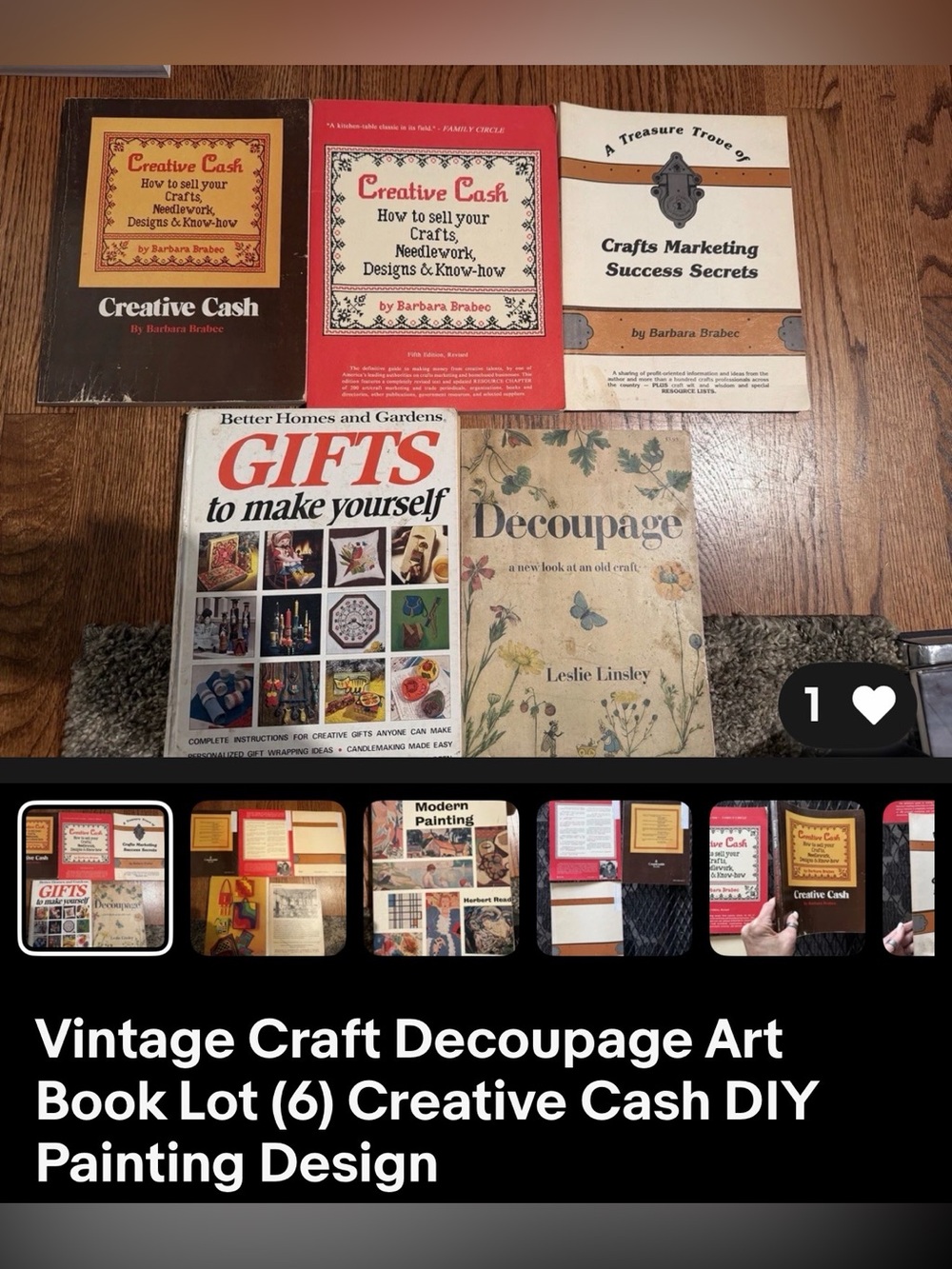 Vintage lot of 6 craft, decoupage, decorative arts, handmade gift, and creative